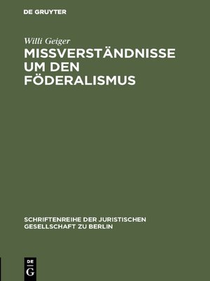 cover image of Mißverständnisse um den Föderalismus